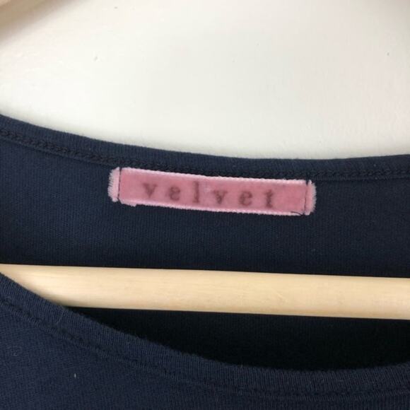 Anthropologie Velvet Blue Floral Tunic Top Size S - Picture 5 of 7